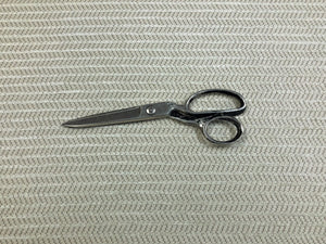 Designer Water & Stain Resistant Beige Cream Geometric Chevron MCM Mid Century Modern Chenille Upholstery Fabric