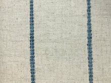 Load image into Gallery viewer, 1 2/3 Yd Designer Water &amp; Stain Resistant Beige Navy Denim Blue Nautical Stripe Upholstery Drapery Fabric