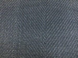 Designer MCM Mid Century Modern Navy Blue Linen Herringbone Chevron Upholstery Fabric