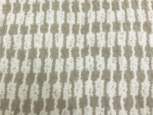 Load image into Gallery viewer, Designer Heavy Duty Off White Taupe Neutral Geometric Belgian Linen Upholstery Drapery Fabric