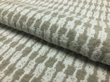 Load image into Gallery viewer, Designer Heavy Duty Off White Taupe Neutral Geometric Belgian Linen Upholstery Drapery Fabric