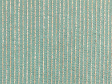 Load image into Gallery viewer, Designer Water &amp; Stain Resistant Seafoam Green Taupe Stripe Upholstery Fabric