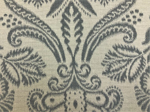 Designer Beige Grey Floral Damask Upholstery Drapery Fabric