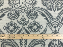 Load image into Gallery viewer, Designer Beige Grey Floral Damask Upholstery Drapery Fabric