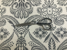 Load image into Gallery viewer, Designer Beige Grey Floral Damask Upholstery Drapery Fabric