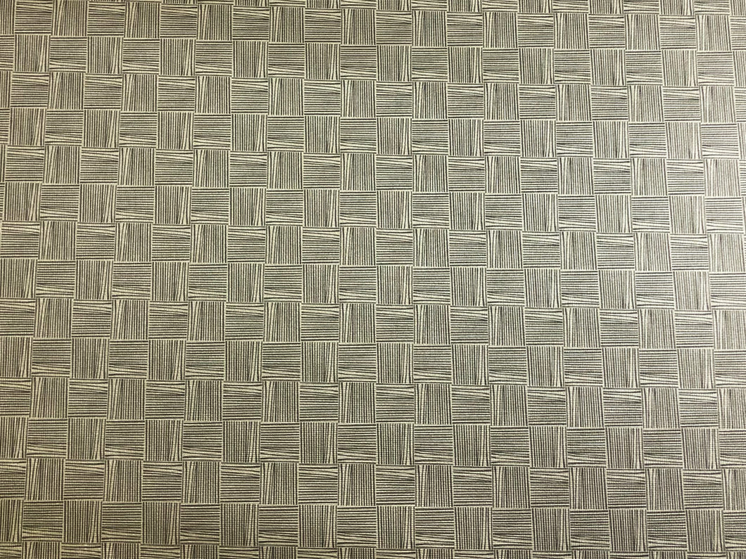 Designer Heavy Duty Geometric Abstract Beige Black Faux Leather Upholstery Vinyl