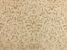 Load image into Gallery viewer, 1.5 Yds Designer Water &amp; Stain Resistant Heavy Duty Mustard Beige Linen Floral Upholstery Fabric