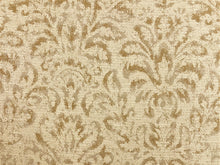 Load image into Gallery viewer, 1.5 Yds Designer Water &amp; Stain Resistant Heavy Duty Mustard Beige Linen Floral Upholstery Fabric