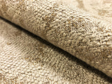 Load image into Gallery viewer, 1.5 Yds Designer Water &amp; Stain Resistant Heavy Duty Mustard Beige Linen Floral Upholstery Fabric