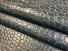 Load image into Gallery viewer, Designer Navy Blue Reptile Alligator Vegan Upholstery Vinyl