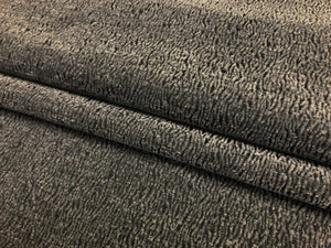 1 1/3 Yd Designer Charcoal Grey Abstract Chenille Upholstery Fabric