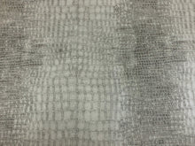 Load image into Gallery viewer, 1 2/3 Yd Kravet Porthos-11 Grey Reptile Alligator Pattern Faux Leather Upholstery Vinyl