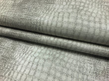 Load image into Gallery viewer, 1 2/3 Yd Kravet Porthos-11 Grey Reptile Alligator Pattern Faux Leather Upholstery Vinyl
