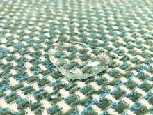 Load image into Gallery viewer, Designer Water &amp; Stain Resistant Indoor Outdoor Aqua Blue Green White Chenille Upholstery Fabric