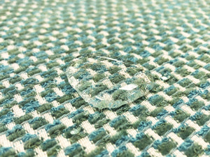 Designer Water & Stain Resistant Indoor Outdoor Aqua Blue Green White Chenille Upholstery Fabric