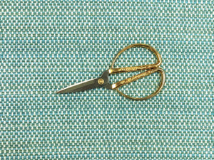 Designer Water & Stain Resistant Indoor Outdoor Aqua Blue Green White Chenille Upholstery Fabric