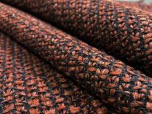 Load image into Gallery viewer, 1.4 Yds Designer Heavy Duty Water &amp; Stain Resistant Rusty Red Black Woven MCM Tweed Upholstery Fabric