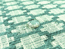 Load image into Gallery viewer, Designer Water &amp; Stain Resistant Seafoam Aqua Cream Geometric Chenille Upholstery Fabric