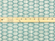 Load image into Gallery viewer, Designer Water &amp; Stain Resistant Seafoam Aqua Cream Geometric Chenille Upholstery Fabric