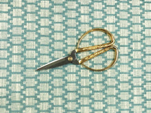 Load image into Gallery viewer, Designer Water &amp; Stain Resistant Seafoam Aqua Cream Geometric Chenille Upholstery Fabric