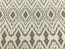 Load image into Gallery viewer, Designer Water &amp; Stain Resistant Indoor Outdoor Greige Taupe Off White Ethnic Tribal Geometric Upholstery Drapery Fabric