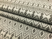 Load image into Gallery viewer, Designer Water &amp; Stain Resistant Indoor Outdoor Greige Taupe Off White Ethnic Tribal Geometric Upholstery Drapery Fabric