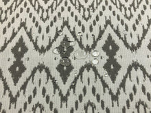 Load image into Gallery viewer, Designer Water &amp; Stain Resistant Indoor Outdoor Greige Taupe Off White Ethnic Tribal Geometric Upholstery Drapery Fabric
