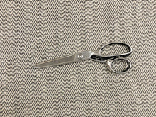 Load image into Gallery viewer, Designer Heavy Duty Water &amp; Stain Resistant MCM Herringbone Grey Cream Linen Blend Upholstery Fabric