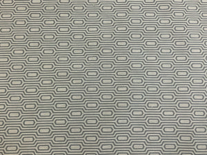 Designer Water & Stain Resistant Grey Geometric Trellis Upholstery Fabric