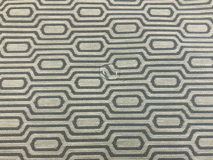 Designer Water & Stain Resistant Grey Geometric Trellis Upholstery Fabric