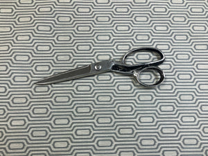 Designer Water & Stain Resistant Grey Geometric Trellis Upholstery Fabric