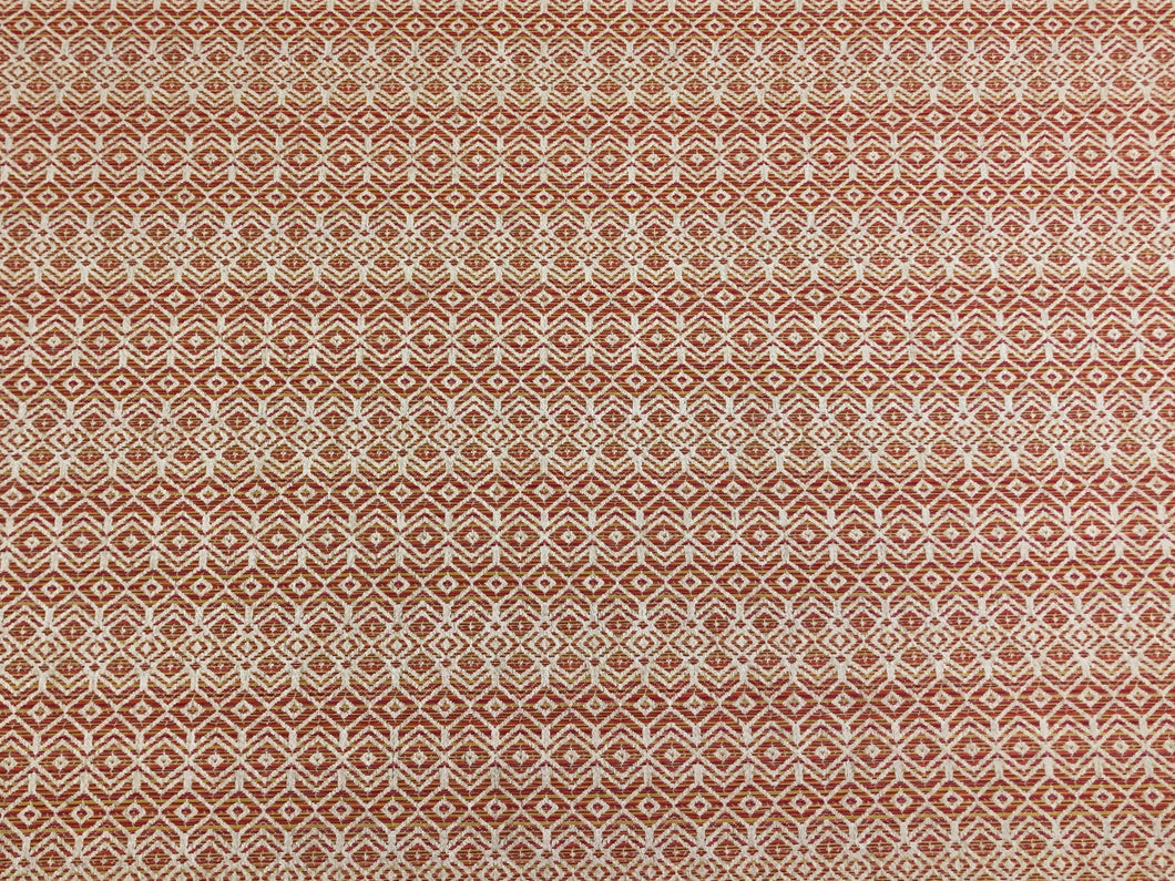 Designer Cotton Orange Beige Yellow Tribal Geometric Ombre Upholstery Drapery Fabric