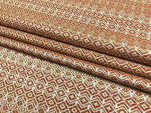 Load image into Gallery viewer, Designer Cotton Orange Beige Yellow Tribal Geometric Ombre Upholstery Drapery Fabric