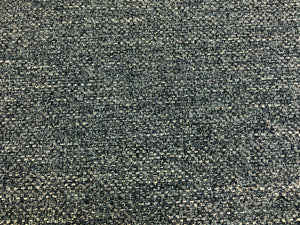 1 1/3 Yd Designer Denim Blue White Tweed MCM Mid Century Modern Upholstery Fabric