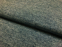 Load image into Gallery viewer, 1 1/3 Yd Designer Denim Blue White Tweed MCM Mid Century Modern Upholstery Fabric