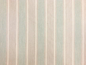 0.6 Yd Designer Water & Stain Resistant Woven Taupe Cream Green Blue Linen Stripe Upholstery Fabric