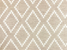 Load image into Gallery viewer, Designer Taupe Beige Cream Embroidered Geometric Upholstery Fabric