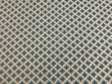 Load image into Gallery viewer, 1 1/3 Yd Designer Hand Printed White Blue Geometric Belgian Linen Upholstery Drapery Fabric
