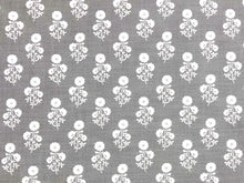 Load image into Gallery viewer, 34" x 49" Designer Water &amp; Stain Resistant Indoor Outdoor Grey White Floral Upholstery Drapery Fabric