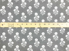 Load image into Gallery viewer, 34" x 49" Designer Water &amp; Stain Resistant Indoor Outdoor Grey White Floral Upholstery Drapery Fabric