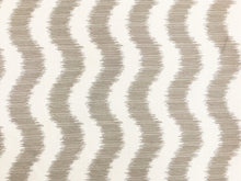 Load image into Gallery viewer, Designer Water &amp; Stain Resistant Indoor Outdoor Beige Taupe Abstract Upholstery Drapery Fabric