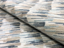 Load image into Gallery viewer, Designer Taupe Aqua Grey Blue White Abstract Upholstery Drapery Fabric