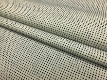 Load image into Gallery viewer, Designer Water &amp; Stain Resistant Indoor Outdoor Off White Midnight Blue Small Dot Upholstery Drapery Fabric