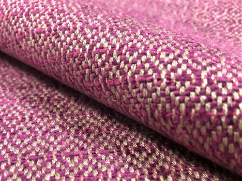 1.8 Yds Designer Magenta Beige Small Scale Geometric Upholstery Fabric