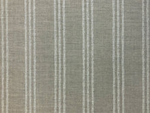Load image into Gallery viewer, Designer Water &amp; Stain Resistant Indoor Outdoor Beige Cream Nautical Stripe Upholstery Drapery Fabric