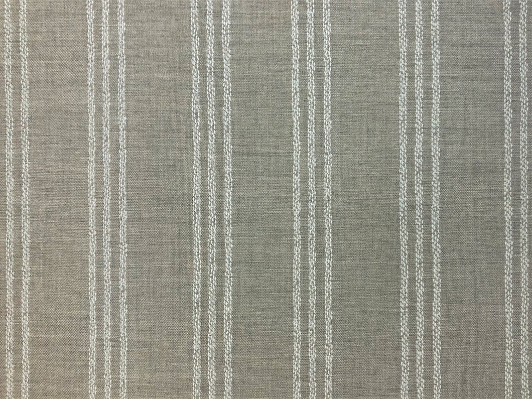 Designer Water & Stain Resistant Indoor Outdoor Beige Cream Nautical Stripe Upholstery Drapery Fabric