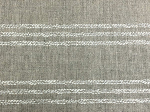 Designer Water & Stain Resistant Indoor Outdoor Beige Cream Nautical Stripe Upholstery Drapery Fabric