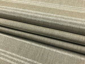 Designer Water & Stain Resistant Indoor Outdoor Beige Cream Nautical Stripe Upholstery Drapery Fabric