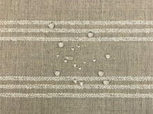 Load image into Gallery viewer, Designer Water &amp; Stain Resistant Indoor Outdoor Beige Cream Nautical Stripe Upholstery Drapery Fabric