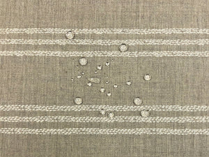 Designer Water & Stain Resistant Indoor Outdoor Beige Cream Nautical Stripe Upholstery Drapery Fabric